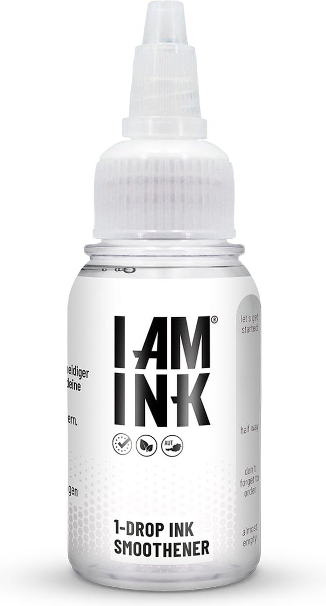 I AM INK - One Drop Ink Smoothener 30ml Vegan Tattoo Inkt Inkt Verbeteraar | True Pigments | Tattoo Machine Inkt | Handpoke tatoeage inkt | Stick & Poke Ink